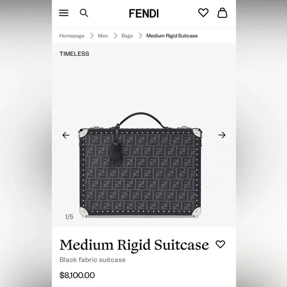 Fendi vintage unisex FF Pequin logo monogram trunk briefcase bag - Picture 13 of 13
